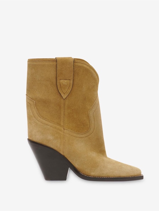 Isabel Marant Shoes - Isabel Marant Leyane Suede Taupe Western High-Heeled Cowboy Boots Size EU 39